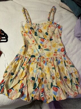 Astr Keyla Dress in Yellow Green Floral